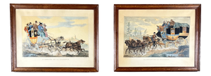 After Horace Vernet, Stagecoach Scenes, 1800s, Engraving