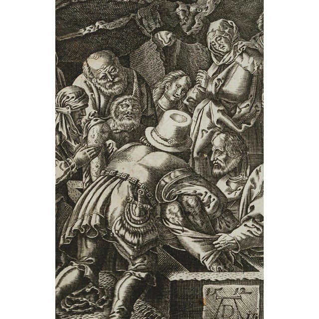 After Dürer, J. Goosens, Entombment of Christ, 17th-Century, Copper Engraving For Sale - Image 3 of 5
