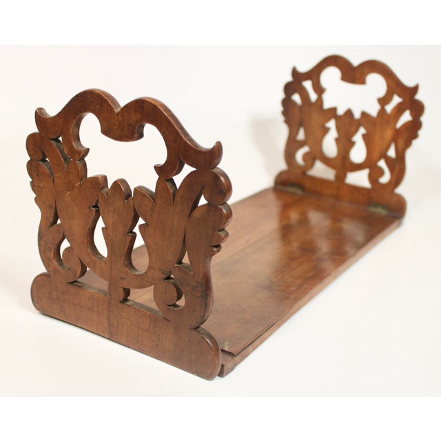 Antique English Hand Carved Wooden Folding Book Shelf For Sale - Image 12 of 12