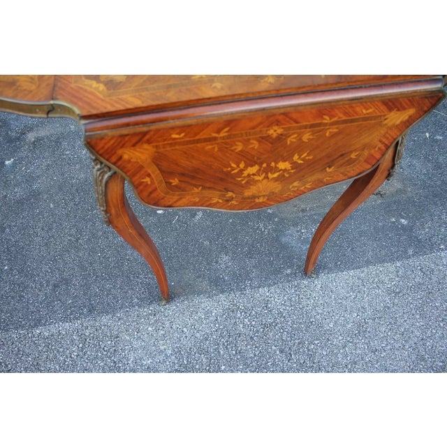 Wood 19th C French Inlaid & Marquetry Occasional Table With Bronze Gallery and Ormolu For Sale - Image 7 of 7