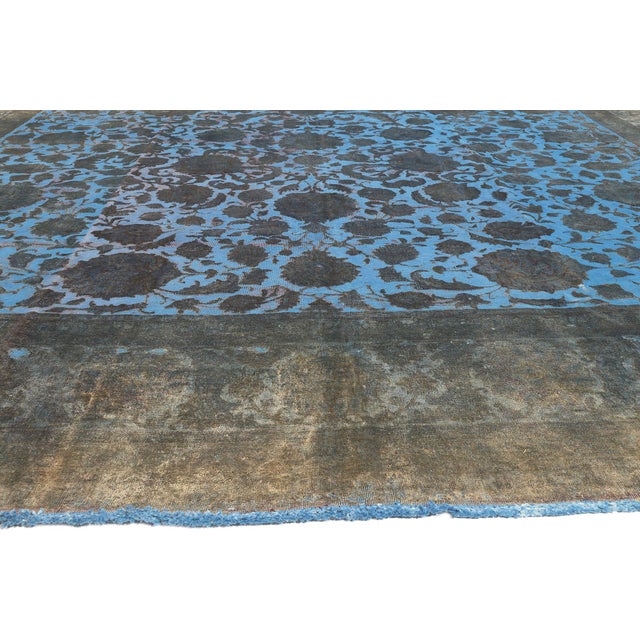 Vintage Persian Overdyed Wool & Silk Rug, 13'00 X 18'08 For Sale - Image 4 of 9