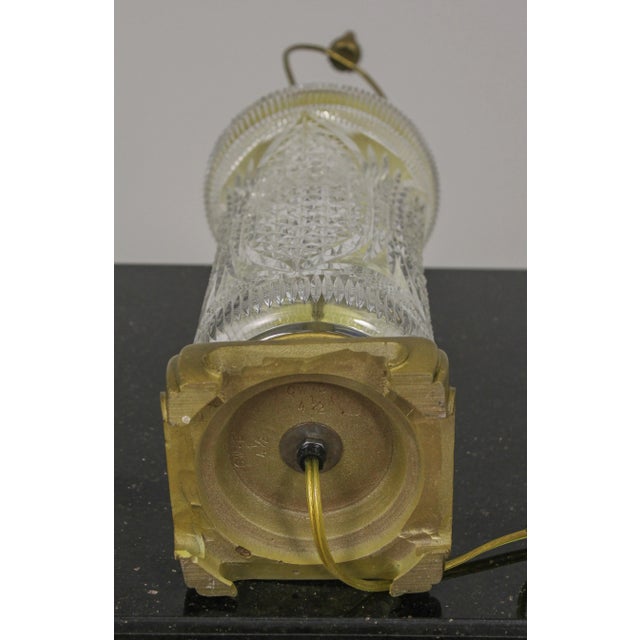 Glass Pair Vintage Quality Cut Crystal Table Lamps For Sale - Image 7 of 13