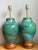 Vintage Green Glazed Ceramic Table Lamps - Pair For Sale - Image 9 of 12