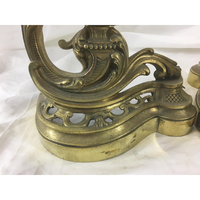 19th Century French Napoleon III Bronze Andirons - a Pair For Sale - Image 9 of 10