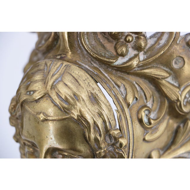 19th Century Antique French Bronze Female Head Billiard Pockets - Three Pieces For Sale - Image 15 of 18