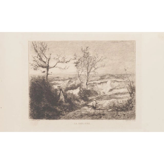 19th Century La Sablière Etching after C. Corot by G.M. Greux For Sale
