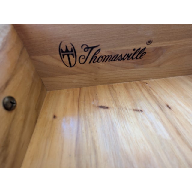 Beautiful Vintage Thomasville 4 drawer Chippendale style Bachelor Nightstand with original Batwing brass hardware. This...