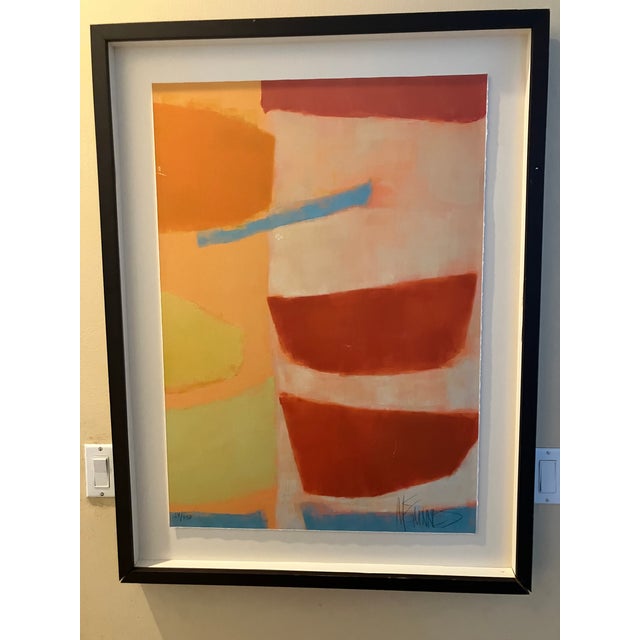 Fabulous, colorful, abstract, geometric lithograph. Bit of a mystery cannot make out the signature, but quite a talented...