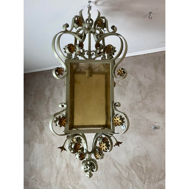 Wrought Iron Lantern, 1950s For Sale - Image 12 of 12