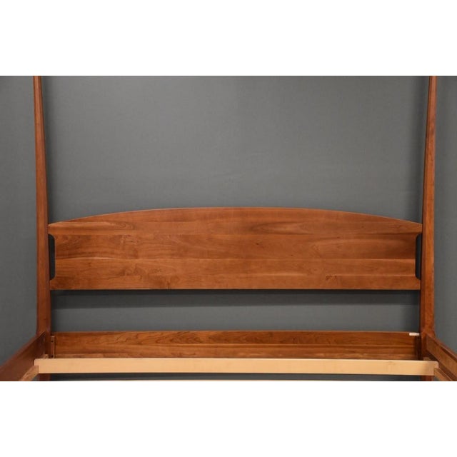 Mid 20th Century Mid 20th Century Modern Cherry King 4 Poster Bed For Sale - Image 5 of 8