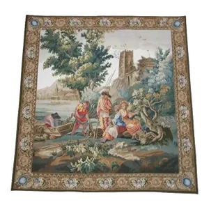 Vintage Tapestry Depicting Farmers