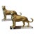 Brass Cheetah Sculptures on Lucite Bases For Sale