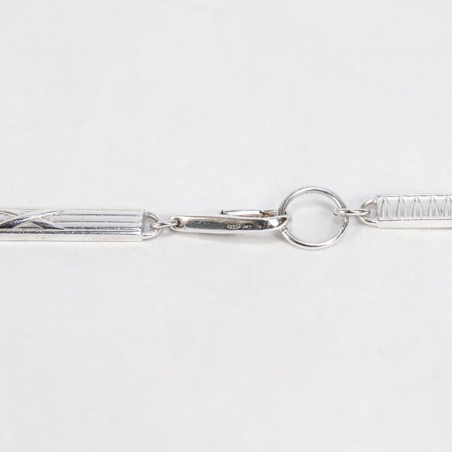 Signed Modern Christofle 38" Sterling Silver Rope Length Link Necklace For Sale - Image 15 of 15