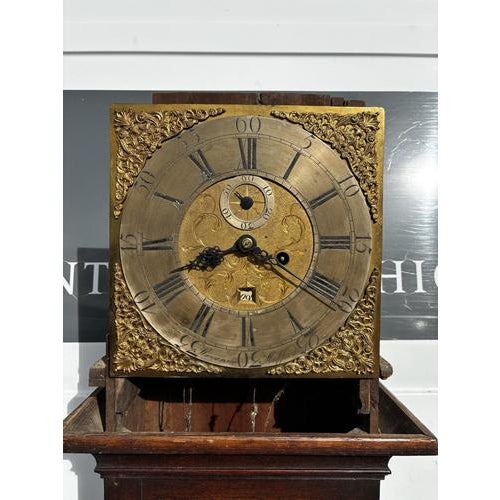 8 day longcase clock, stevenson of stafford. Brass face. Size :- 193 cms tall, base on a 45 cms wide & 27 cms depth. Has...