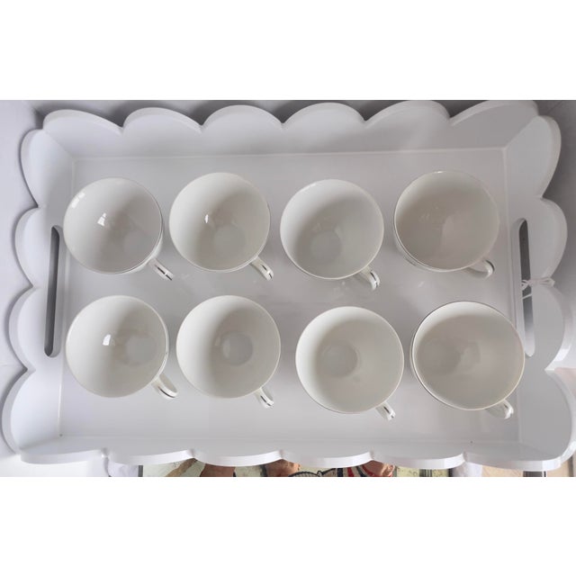 Vintage 8-Piece Set of Cherry Blossom Flat Coffee Tea Cups Sakura Pink Gray For Sale - Image 12 of 12