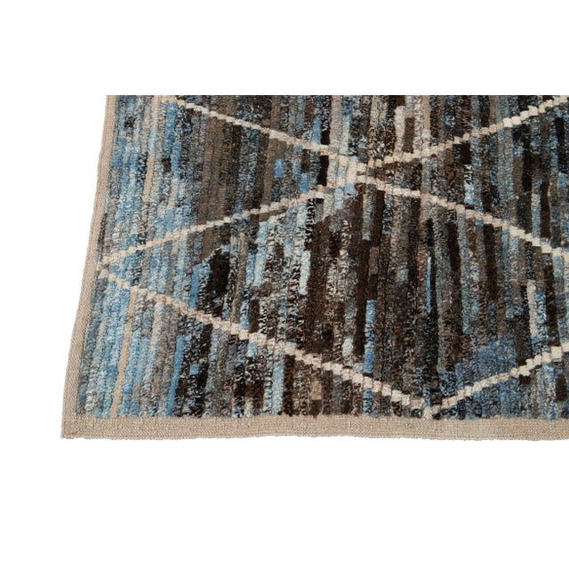 2010s Modern Moroccan-Style Room Size Wool Rug For Sale - Image 5 of 13