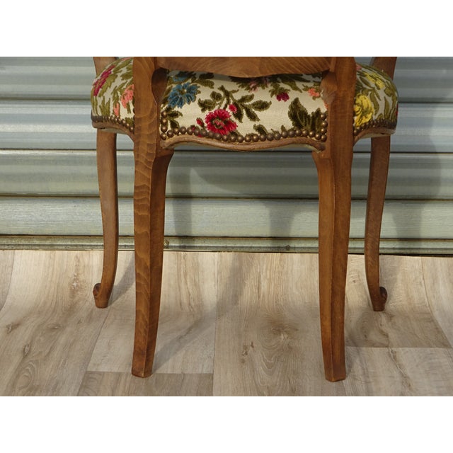 Louis XV Convertible Armchair with Brocade Fabric, 1950s For Sale - Image 15 of 18