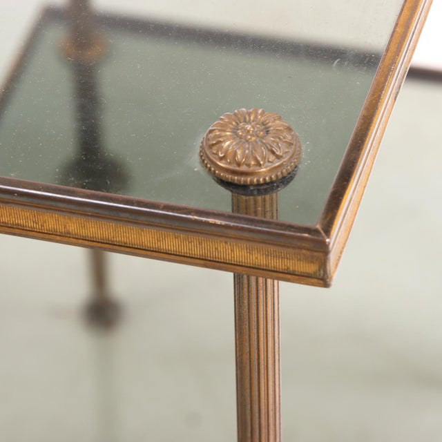 French Brass and Smoked Glass End Table in the Manner of Maison Jansen, C. 1950 For Sale In Philadelphia - Image 6 of 7