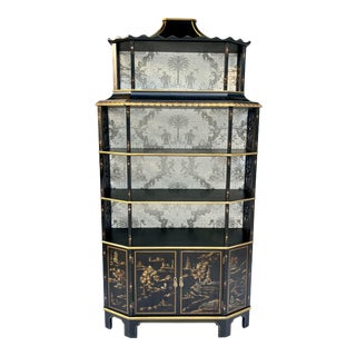 1970's Mario Buatta for John Widdicomb Chinoiserie Pagoda Bookcase For Sale