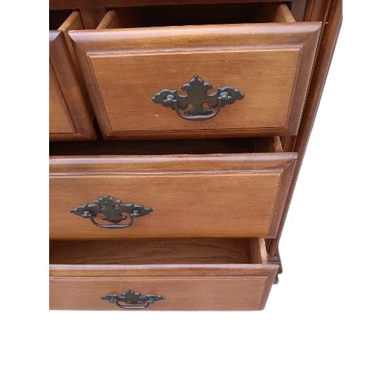 Vintage Wood Ethan Allen Style Dresser 11 Drawer For Sale In Naples, FL - Image 6 of 8