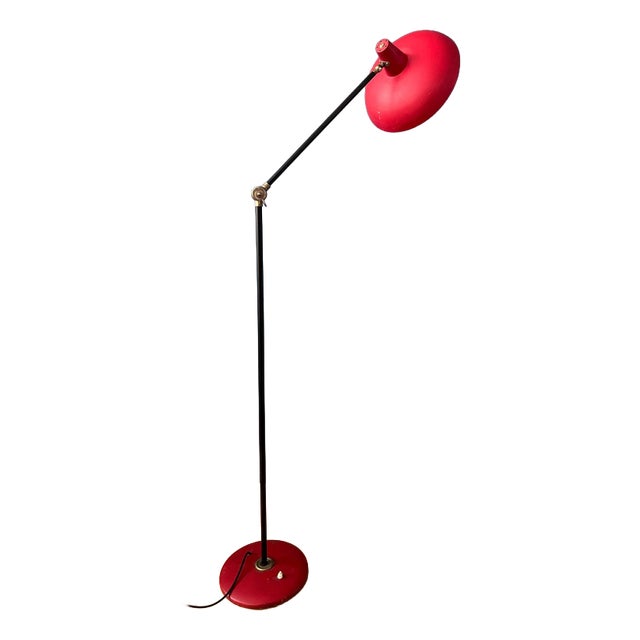 Vintage Red Anvia Floor Lamp by J.J.M. Hoogervorst For Sale