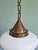 Metal Art Deco Pendant Light in White Opaline Glass with Brass Frame, 1920s For Sale - Image 7 of 13