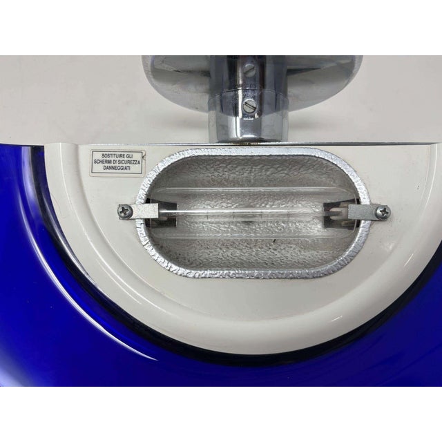Glass Postmodern Italian Cobalt Blue Murano Glass & Chrome Wall Sconce, 1980s 1 of 7 For Sale - Image 7 of 17