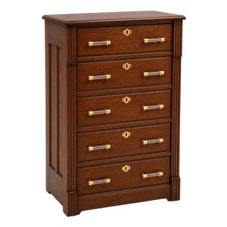 Late 19th Century Solid Oak Five-Drawer Dresser in Old Chapel Satin Walnut™ For Sale