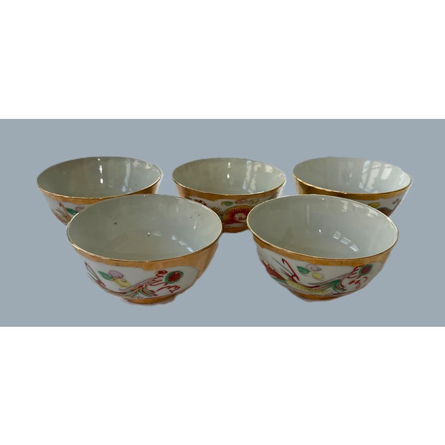 Chinese Dragon and Phoenix Rice Bowls - Set of 5 For Sale - Image 16 of 16