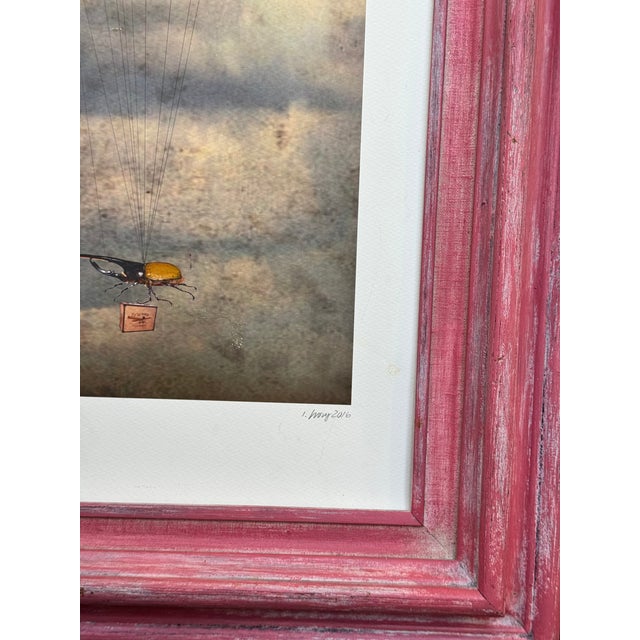 2016 Jennifer Ivory 'Air Papillion' Print With Butterfiles & Hurcules Beetle Motif - Framed For Sale - Image 10 of 15