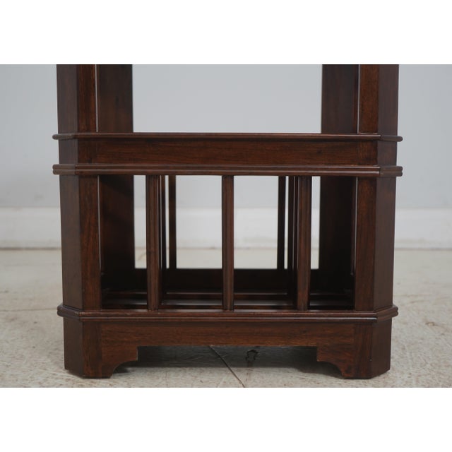 Brown Magazine Rack End Table W. Marble Top For Sale - Image 8 of 12