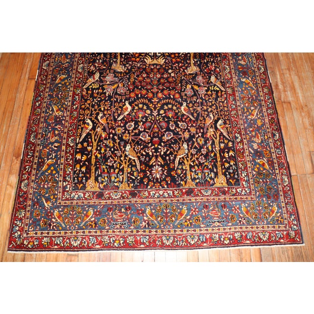 Early 20th Century Botanical Persian Pictorial Rug For Sale - Image 14 of 18