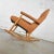 Mid 20th Century Vintage Mid-Century Modern Rocker Rocking Chair Oak With High Back Original Upholstery For Sale - Image 5 of 13