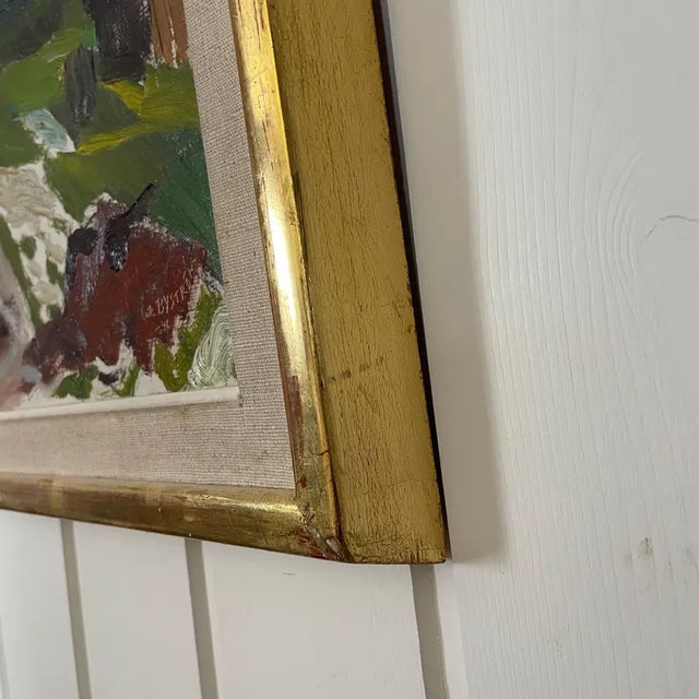 1946 Mid-Century Swedish Modernist Oil Painting by Erik Byström For Sale - Image 12 of 15