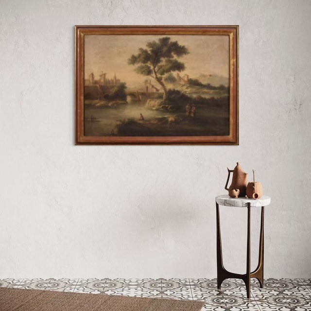 Rustic Landscape, Mid-20th Century, Oil on Canvas, Framed For Sale - Image 8 of 16