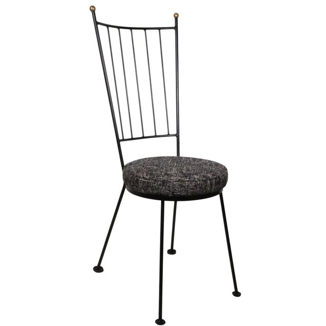 Pr. Mid Century Wrought Iron Side Chairs After Mathieu Mategot C. 1950's For Sale - Image 11 of 16