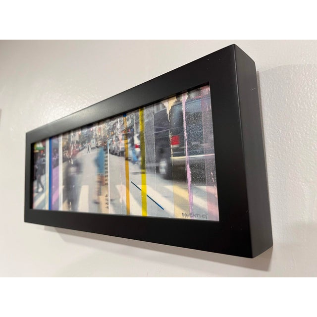 Contemporary Crosswalk by Justin Wheatley | Mixed (photo, collage, acrylic) on panel urban street scene with pedestrians For Sale - Image 3 of 3