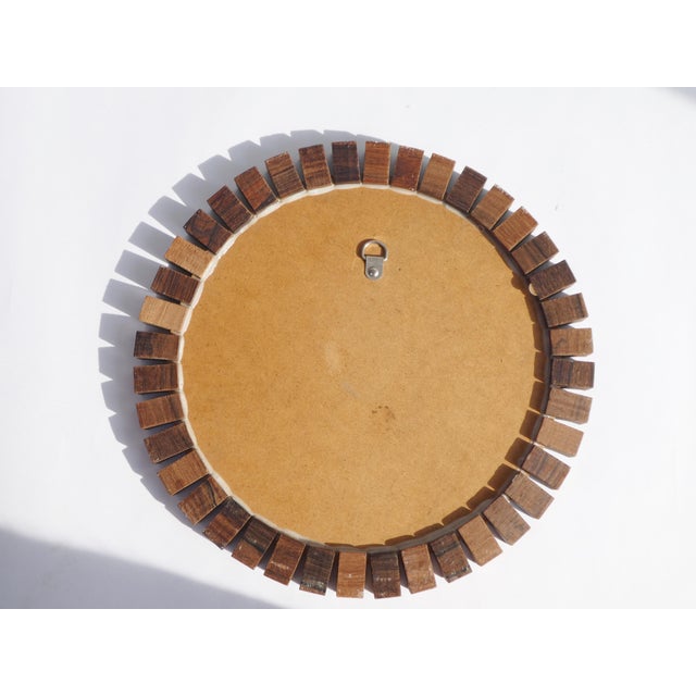Vintage Danish Round Geometrical Teak and Rosewood Wall Mirror, 1960s For Sale - Image 9 of 10
