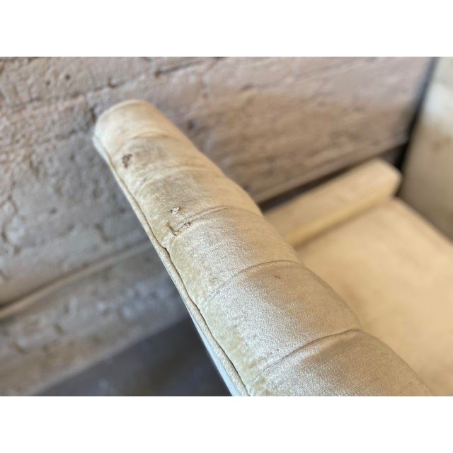 1960s Vintage Wingback Chairs - A Pair Plus Ottoman For Sale - Image 9 of 11