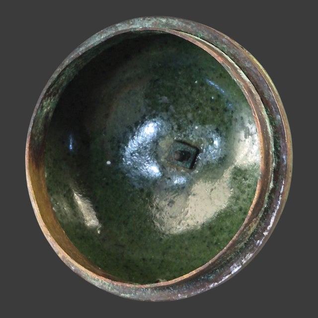 Brick Red Vintage Japanese Meiji Cloisonné Enamel Floral Covered Jar For Sale - Image 8 of 13