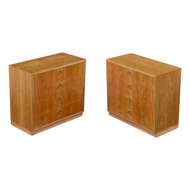 Pair 1970s John Stuart Hickory Bachelors Chests or Large Nightstands For Sale