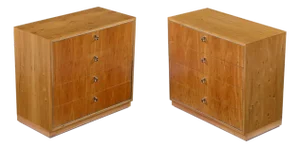 Pair 1970s John Stuart Hickory Bachelors Chests or Large Nightstands