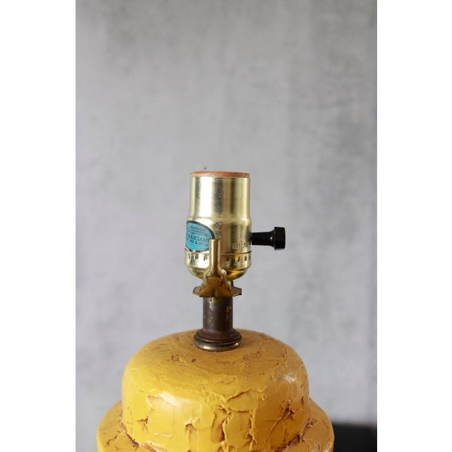 1960s Vibrant Mid Century Pair of Yellow Ginger Jar Lamps For Sale In Los Angeles - Image 6 of 7