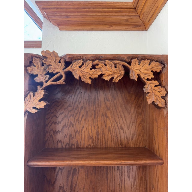 Rare 1990s Disney Ray Kinman Custom Wood Carved Bookcases, Pair, Signed For Sale - Image 4 of 12