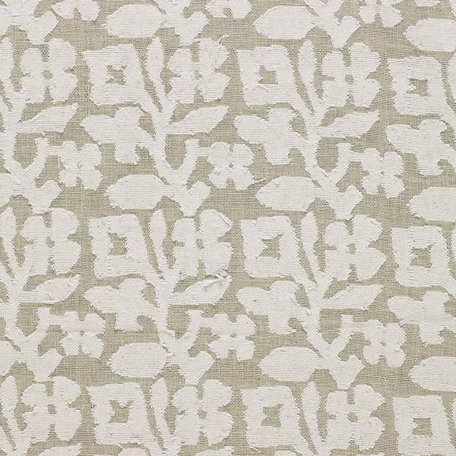 Sample - Schumacher Vine Cutwork Casement Fabric in Natural For Sale
