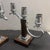 Art Deco A Pair of 1940s Art Deco Fruit Wood and Chromed Metal French Candelabras For Sale - Image 3 of 10
