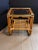 Vintage rattan side table with glass top. Wonderful bentwood rattan table in excellent condition. Glass is free of chips.