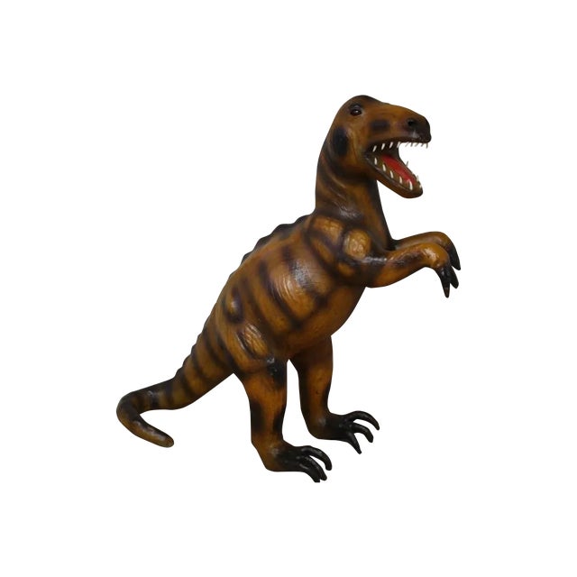 Handmade Paper Mache Big Dinosaur Figurine For Sale