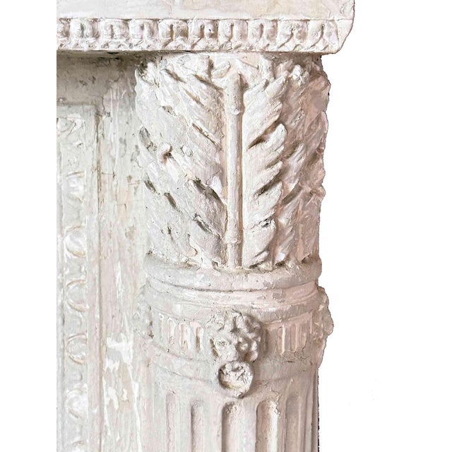 1920s Antique Louis XV Style Plaster Fireplace Mantel For Sale - Image 5 of 9