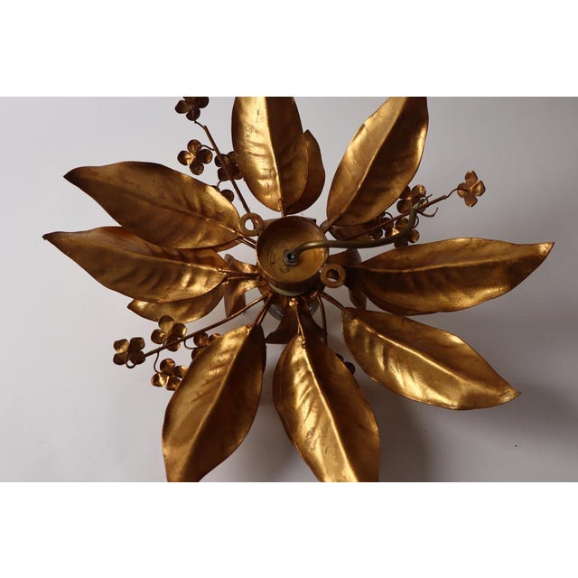 Gold Bell Flower Wall Lamp attributed to Hans Kögl, 1970s For Sale - Image 9 of 12